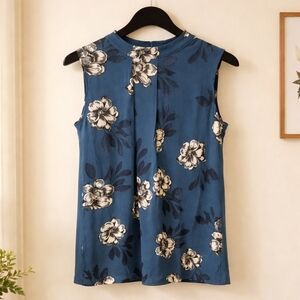 Banana Republic, Blue Floral Sleeveless Top